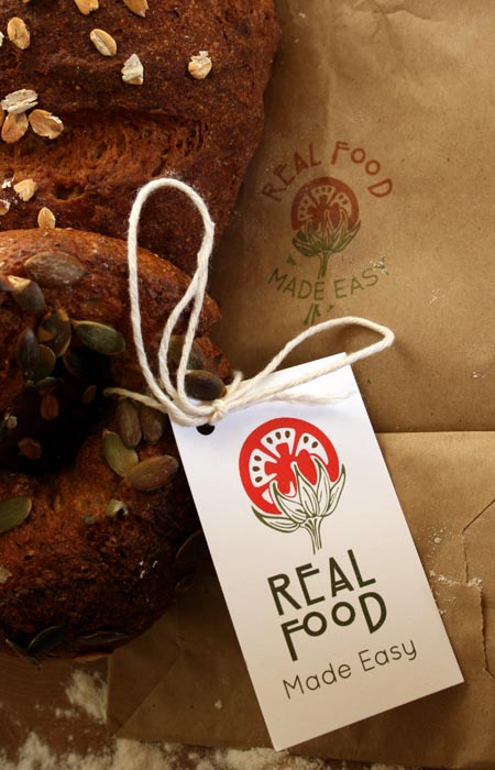 logo design; real food made easy