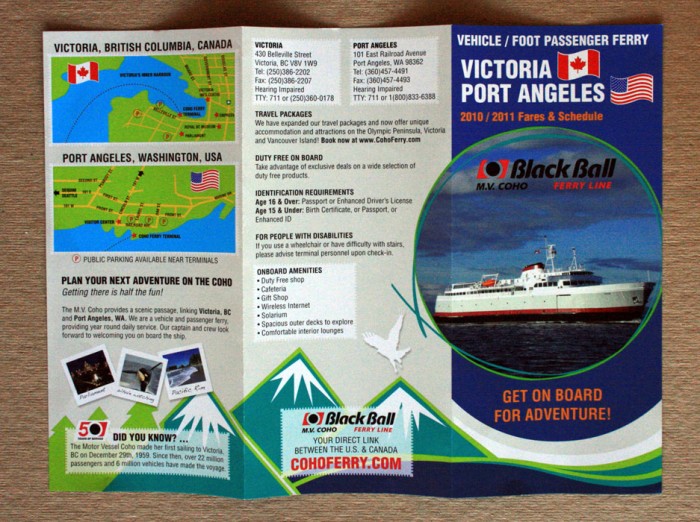 Schedule brochure design for Blackball Ferry