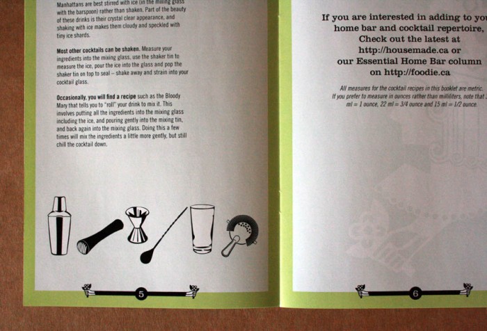 Design for Housemade's cocktail recipe book