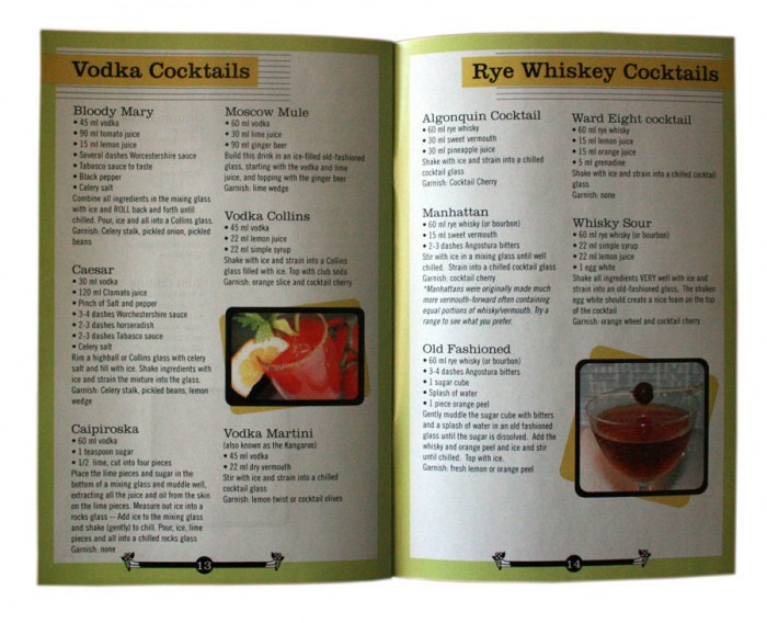 Design for Housemade's cocktail recipe book