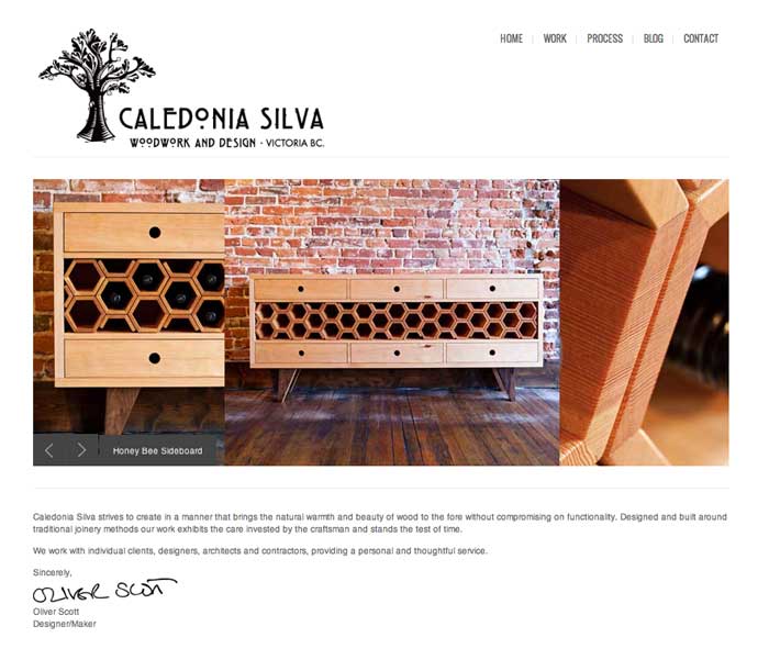 Homepage with large slider
