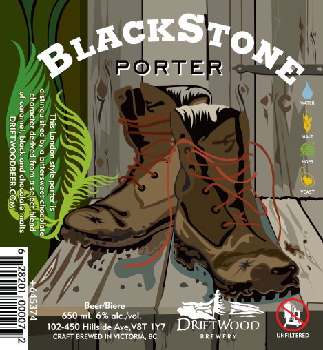 Design and Illustration for Driftwood Brewery's Blackstone Porter