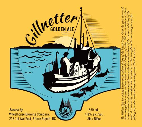 Label Design for Wheelhouse Brewing - gillnetter golden ale