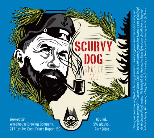Label Design for Wheelhouse Brewing - scurvy dog
