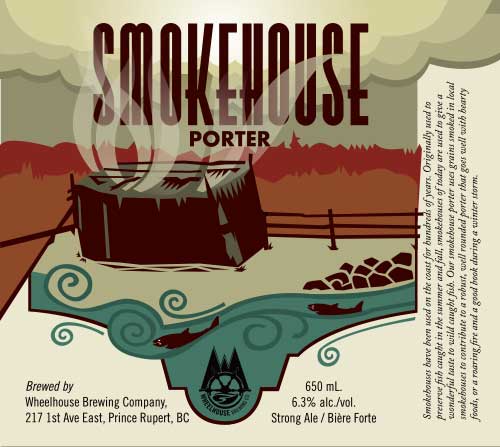 Label Design for Wheelhouse Brewing - smokehouse porter