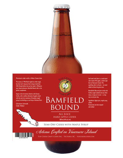 Tod Creek 650 mL bottle design, Bamfield bound