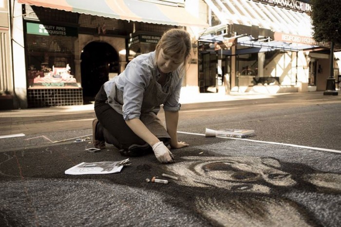 Chalk Festival - filling in areas. Photo copyright Randy Wachtin