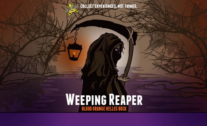 Design for Dead Frog Brewery's Weeping Reaper, Blood Orange Helles Bock