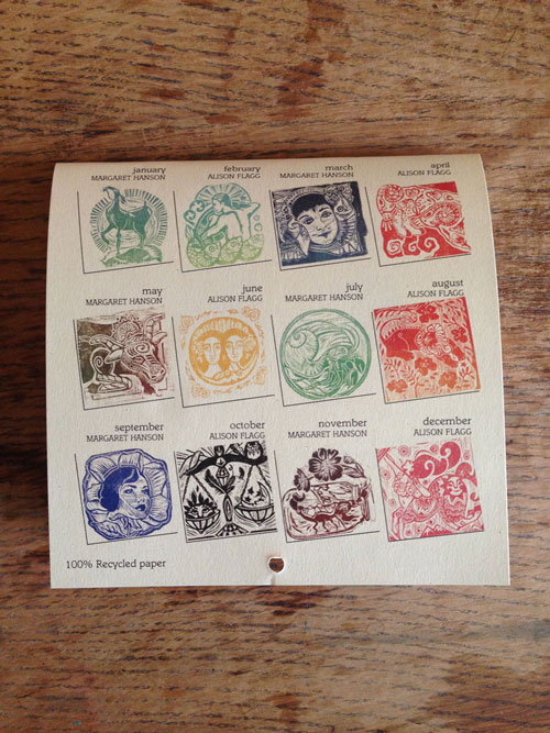 Linocut Illustration calendar