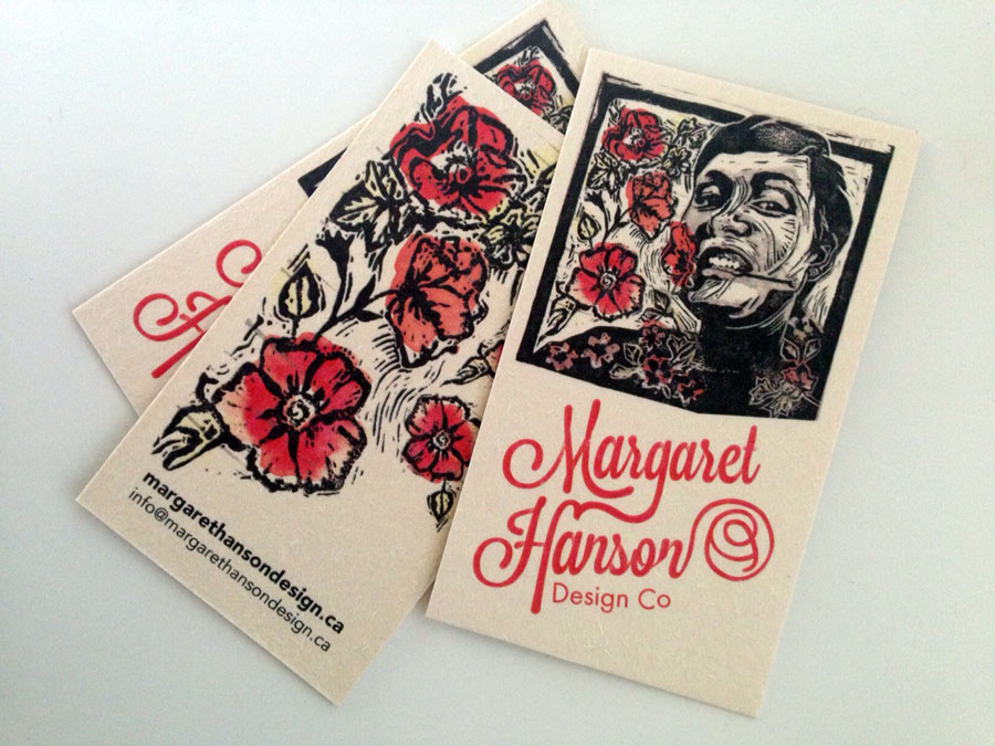 Margaret Hanson Design Co. Linocut Business cards