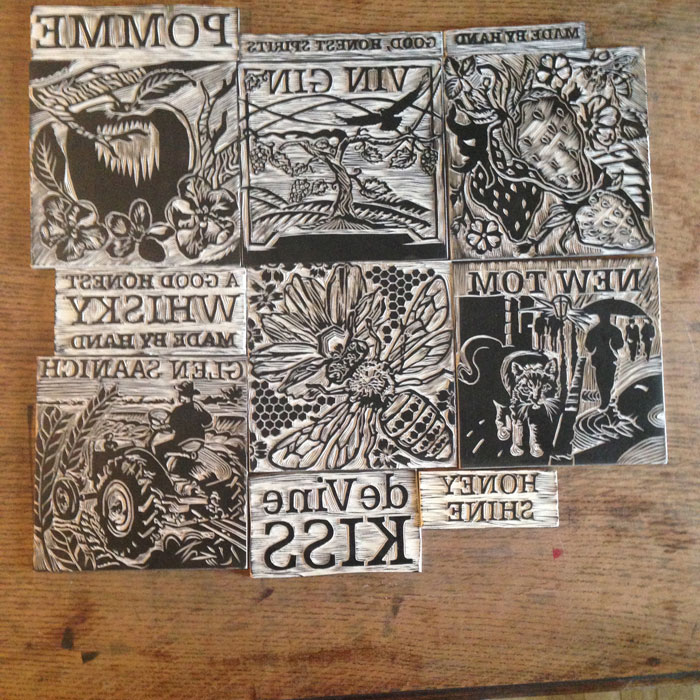 Linocut Illustrations for deVine Spirits