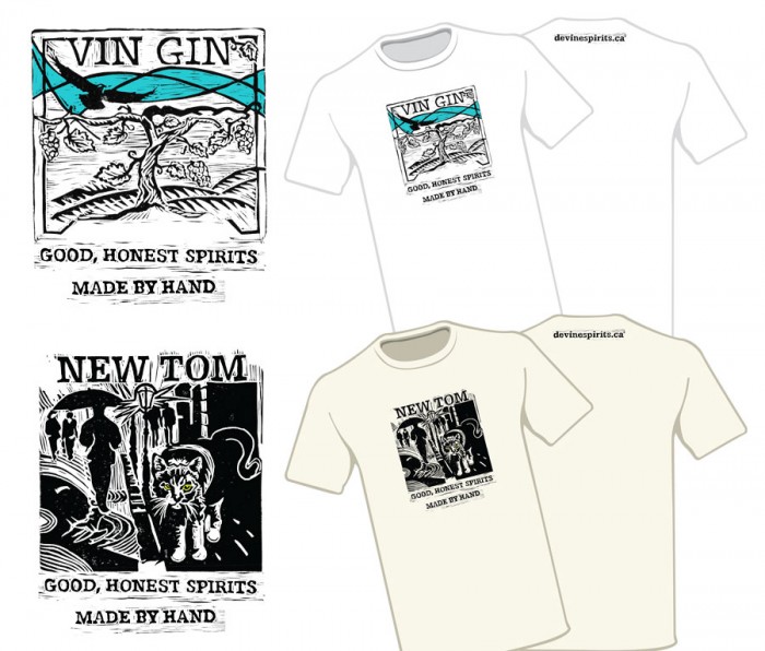 Label Design for deVine Spirits - Screenprint tshirt designs