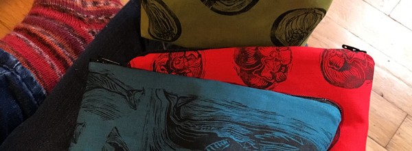 Block printed pencil cases Block printed pencil cases