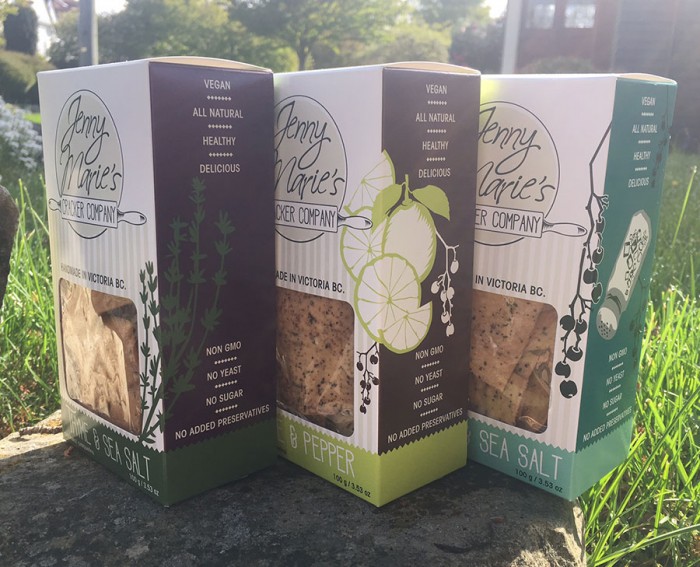 Package design and branding for Jenny Marie's Cracker Company