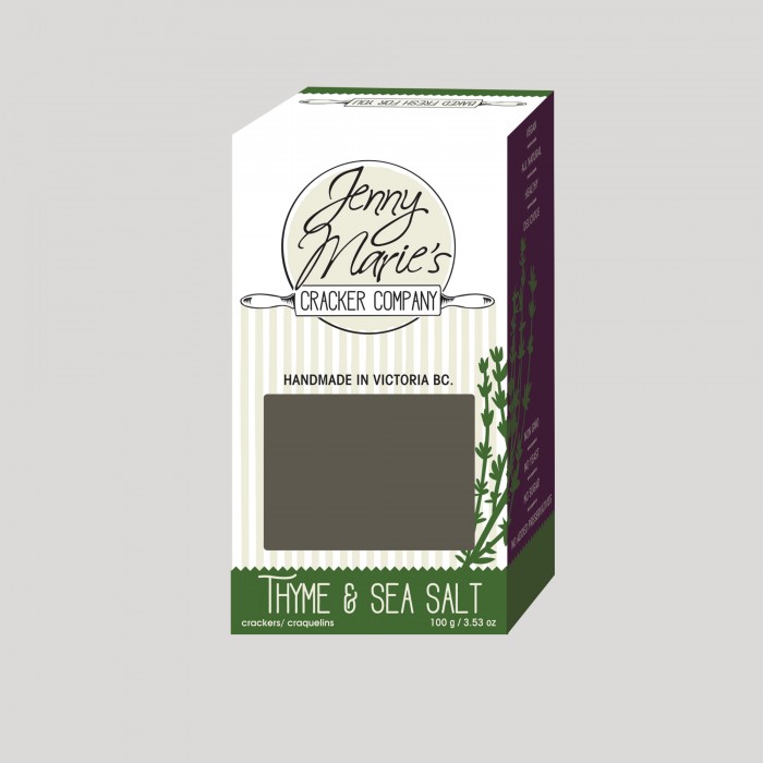Logo update and box design for Jenny Marie's Cracker Company