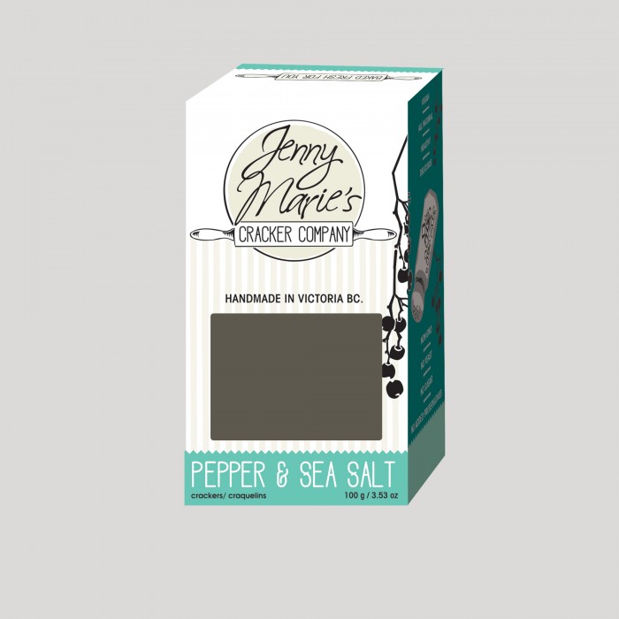 Logo update and box design for Jenny Marie's Cracker Company