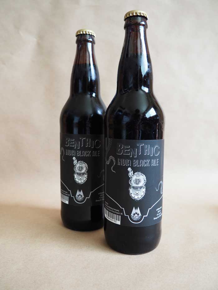 Design and illustration for Benthic India Black Ale for Wheelhouse Brewing Co.