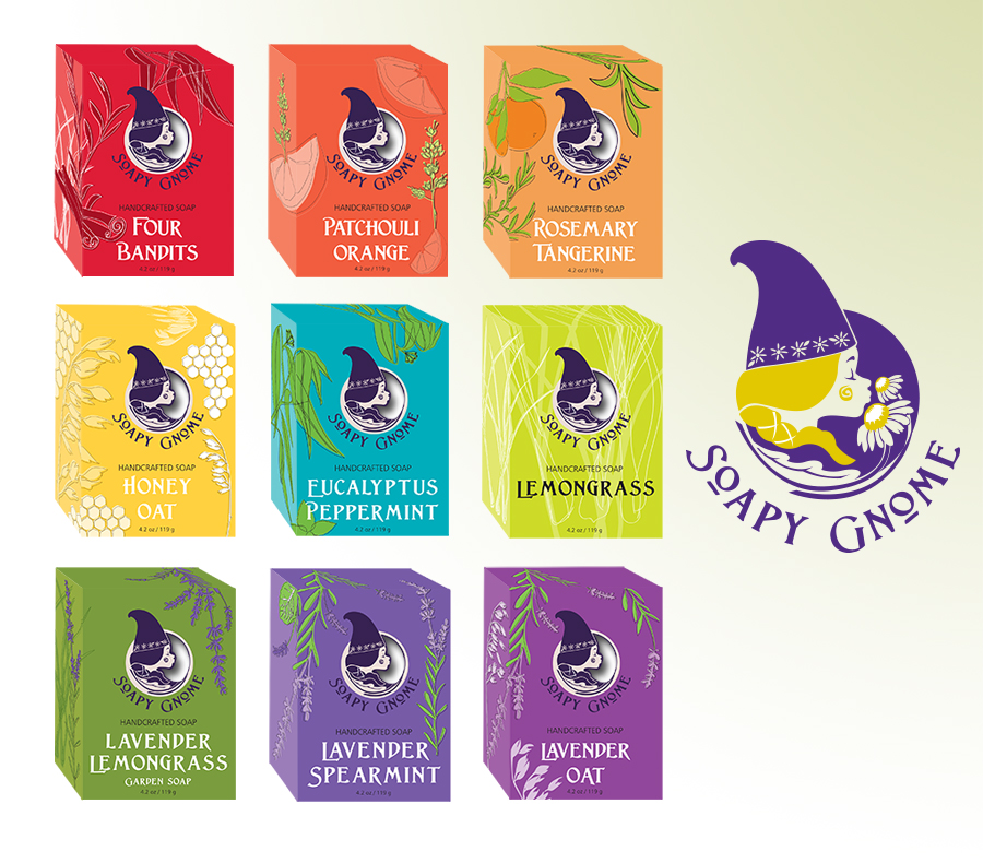 Soapy Gnome Logo and Box Design