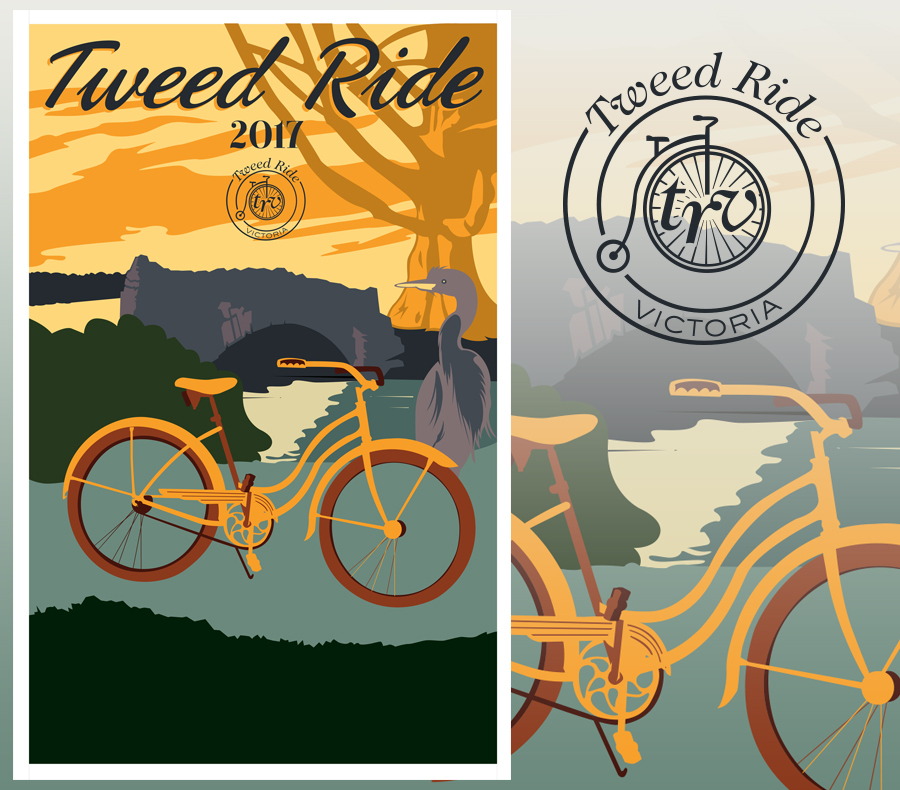 Graphic Design, Branding and Illustration for 2017's Tweed Ride Victoria