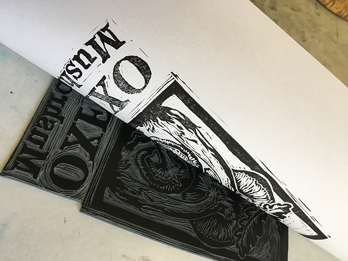 Oxford Mushroom Co. Linocut Logo Design