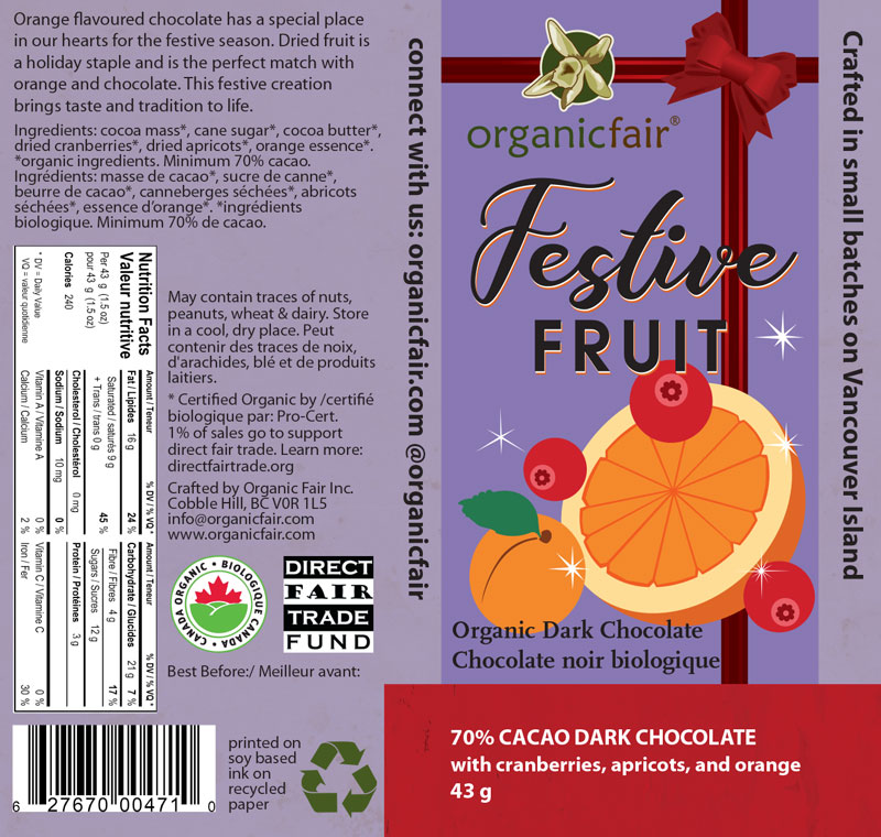 Organic fair chocolate bar design and illustration