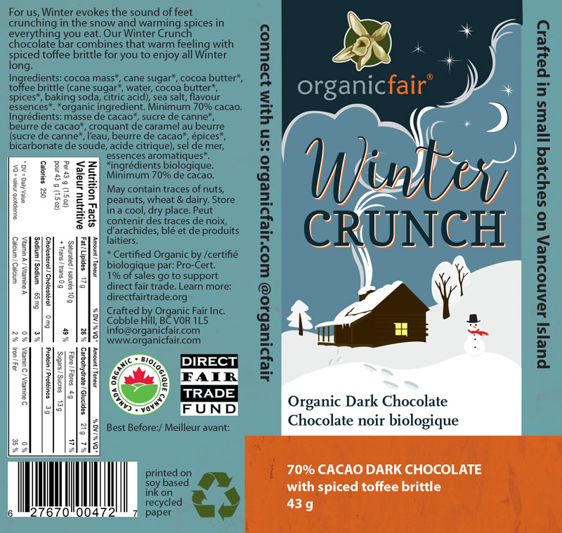 Organic fair chocolate bar design and illustration