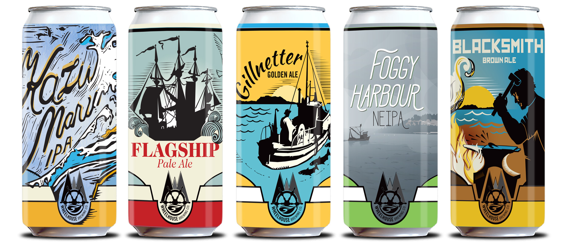 Wheelhouse Brewing Co. can designs